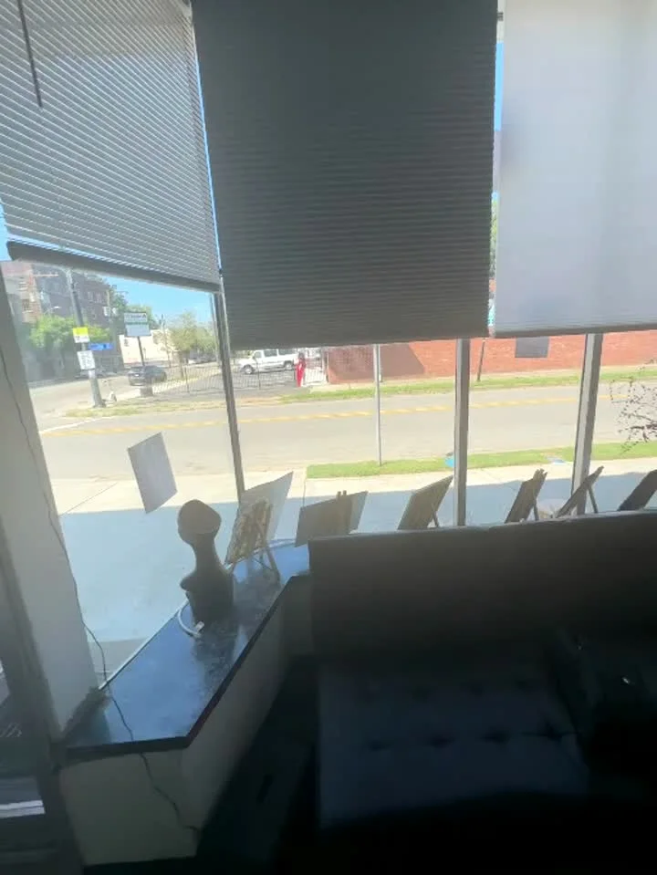Shop front window and waiting area